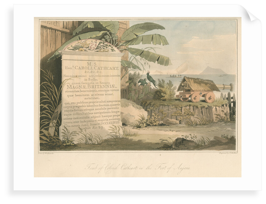 'Tomb of Colonel Cathcart in the Fort of Anjerie' by Thomas Medland