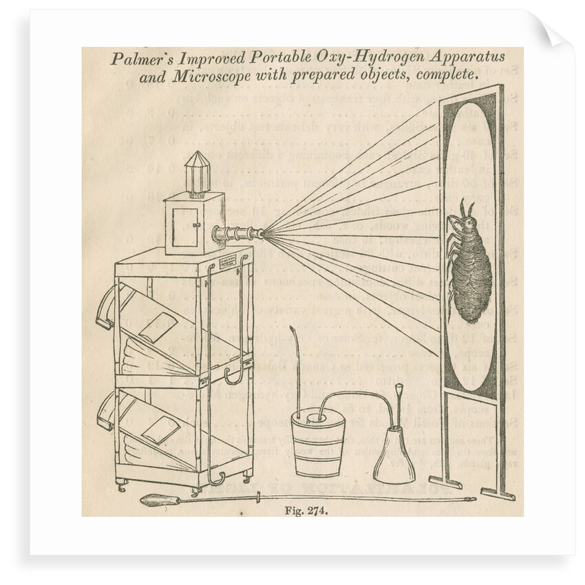 Microscope and oxy-hydrogen lamp projector by unknown