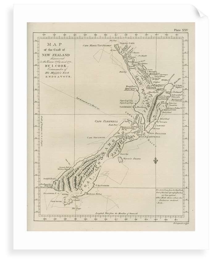 Map of the coast of New Zealand by Barak Longmate