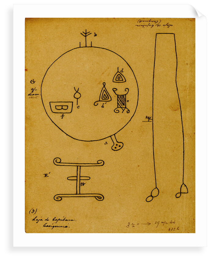 Picture-writing of a mandiocca-oven and quiver by Richard Spruce