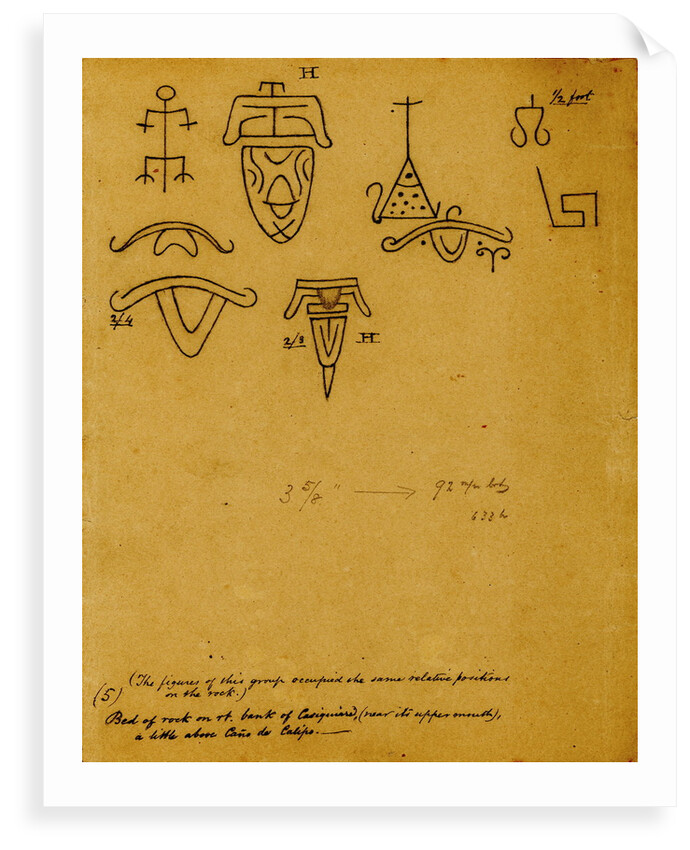 Picture-writing of a chief, animals and household goods by Richard Spruce