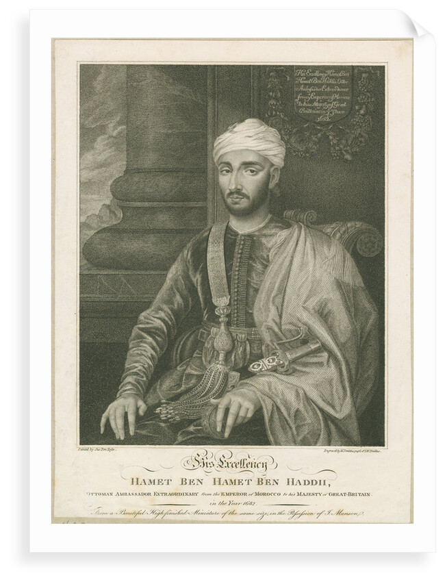 Portrait of Muhammed ibn Haddu (fl. 1680s) by M Tomkins