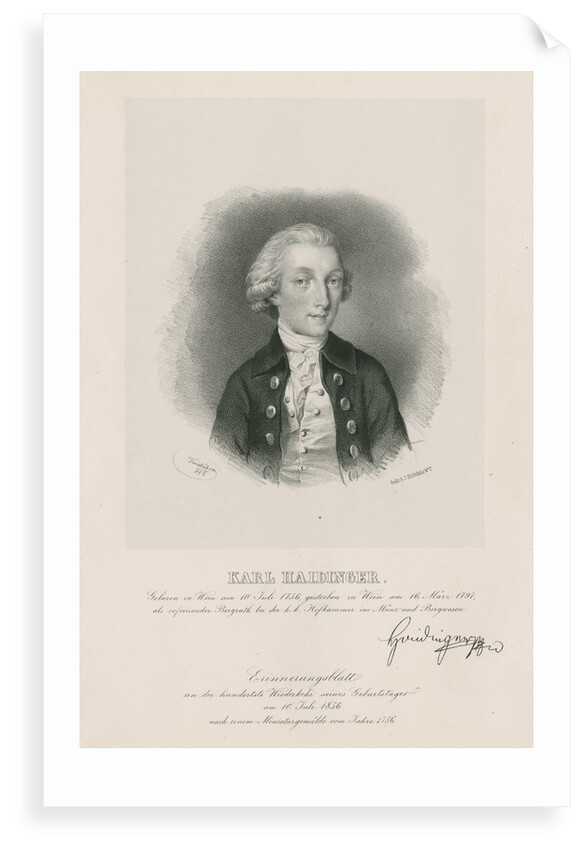 Portrait of Karl Maria Haidinger (1756-1797) by Joseph Kriehuber