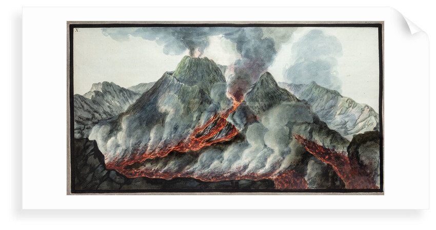 Crater of Mount Vesuvius by Pietro Fabris