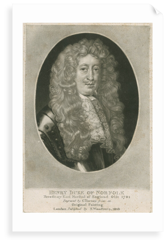 Portrait of Henry Howard, 7th Duke of Norfolk (1655-1701) by Charles Turner