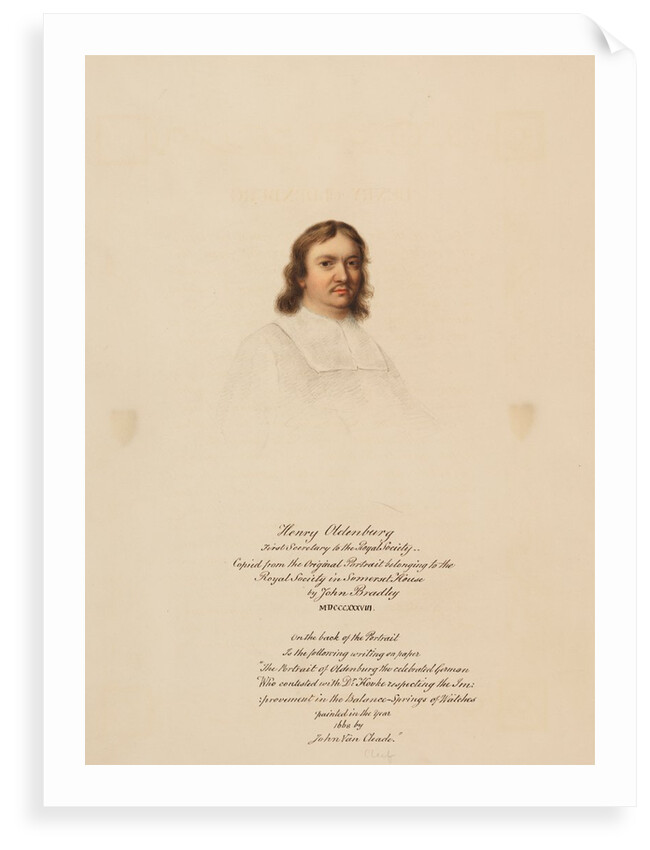 Portrait of Henry Oldenburg by John Bradley