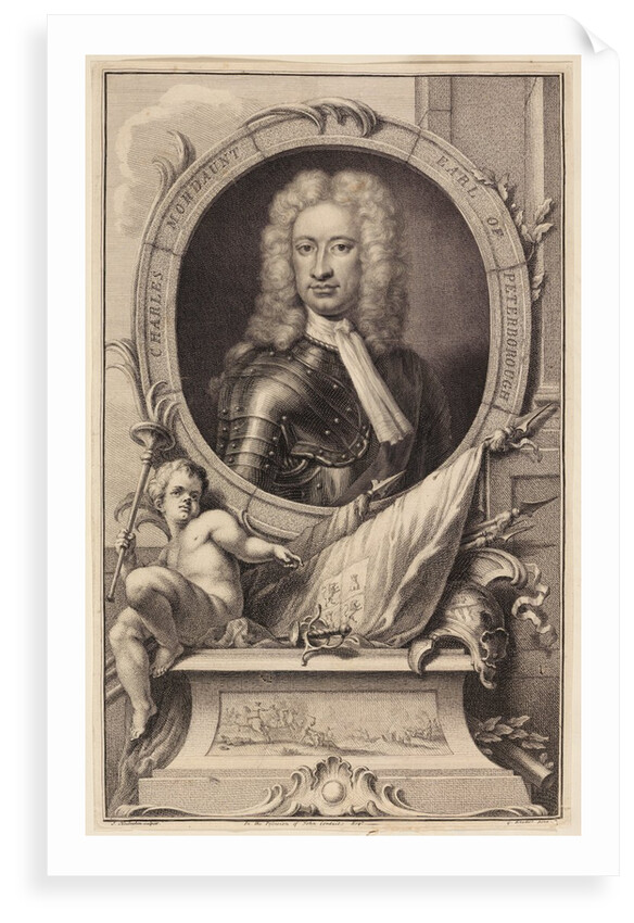 Portrait of Charles Mordaunt, 3rd Earl of Peterborough by Jacobus Houbraken