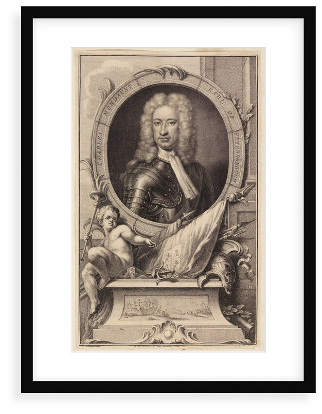 Portrait of Charles Mordaunt, 3rd Earl of Peterborough by Jacobus Houbraken