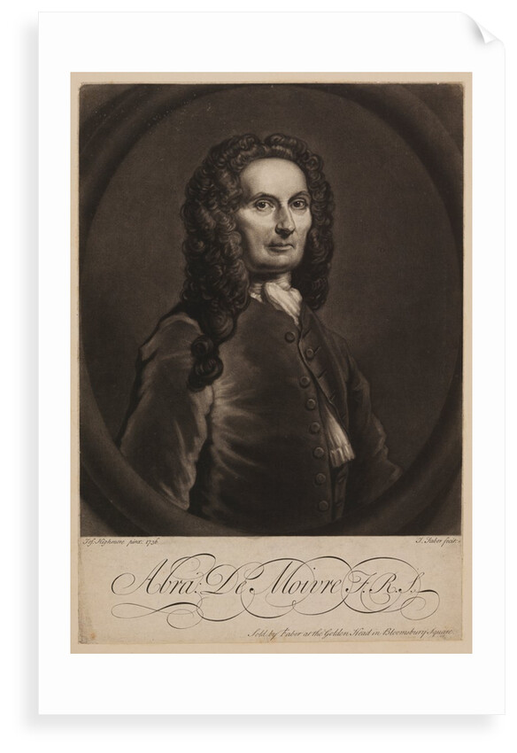 Portrait of Abraham de Moivre by John Faber the younger