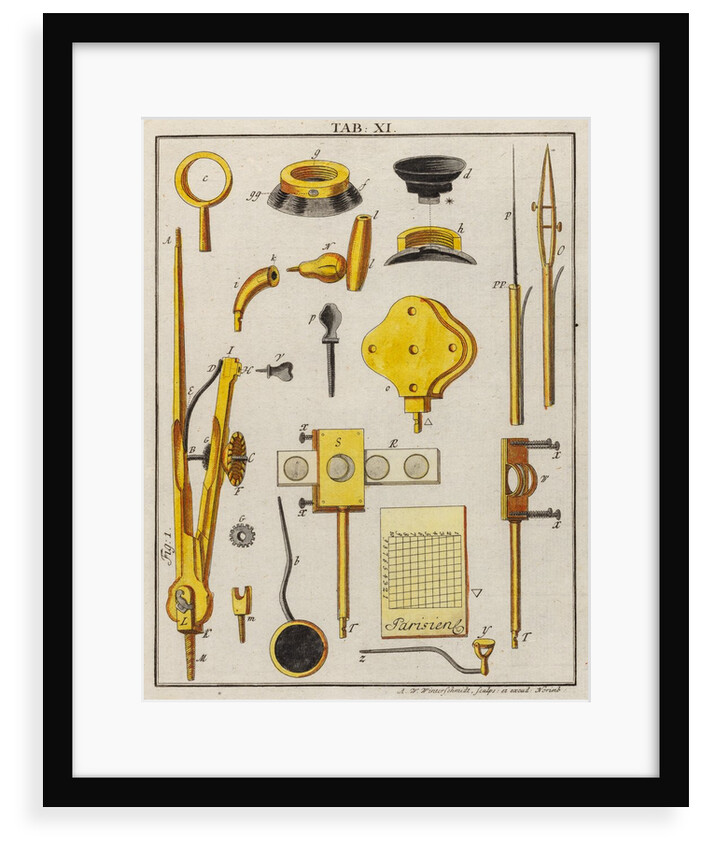 Compass microscope pieces by Adam Wolfgang Winterschmidt