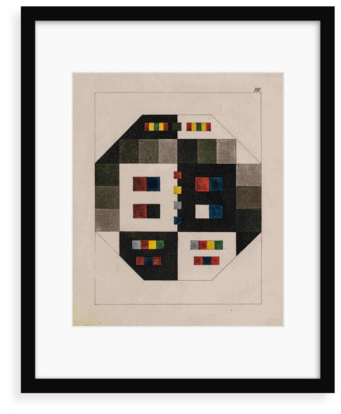 Grey and coloured objects displaced by refraction by Johann Wolfgang von Goethe (1749-1832)