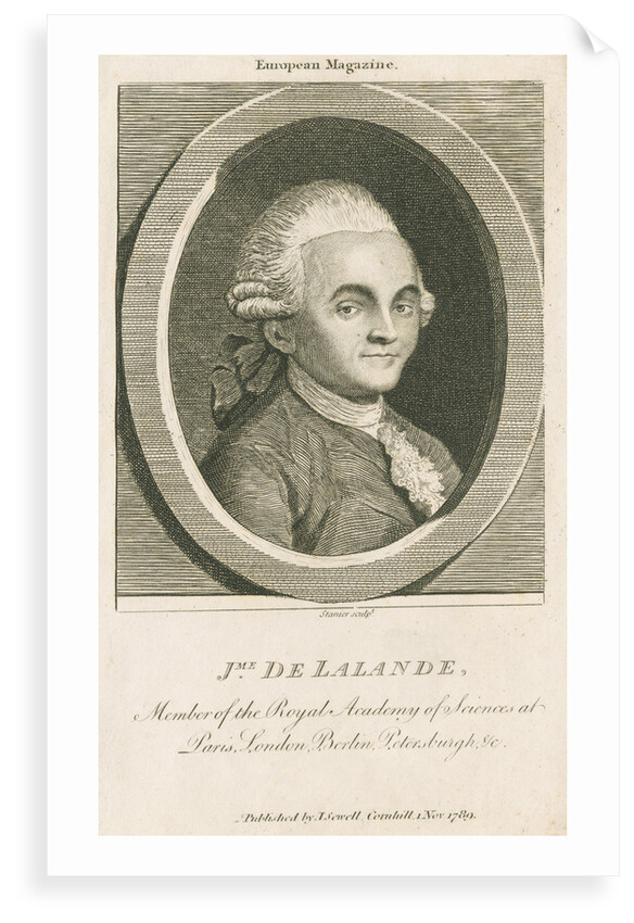 Portrait of Joseph Jerome Lefrancois de Lalande (1732-1807) by R Stanier