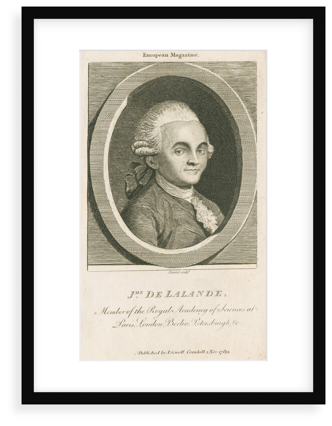 Portrait of Joseph Jerome Lefrancois de Lalande (1732-1807) by R Stanier
