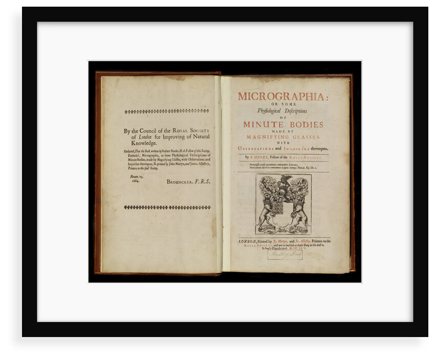 Title page of Robert Hooke's 'Micrographia' by Robert Hooke