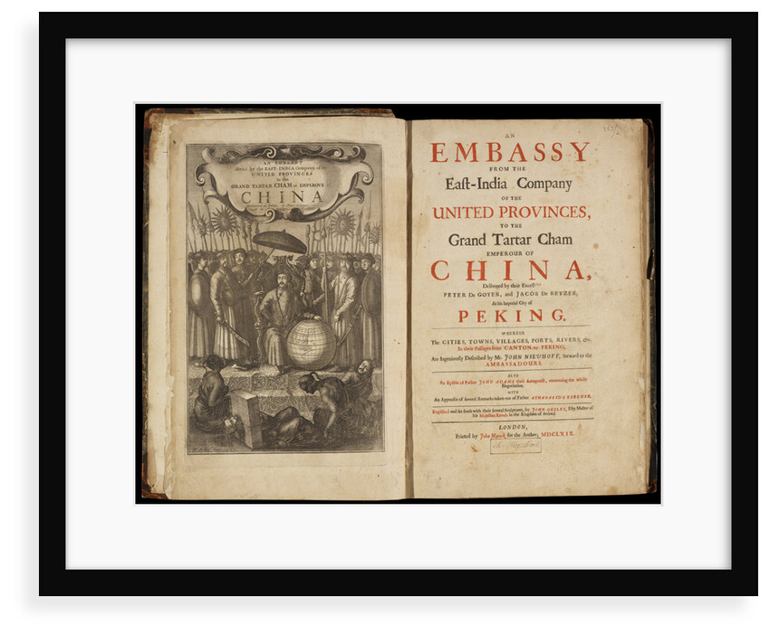 Title page to Nieuhoff's 'An embassy from the East-India Company' by Wenceslaus Hollar
