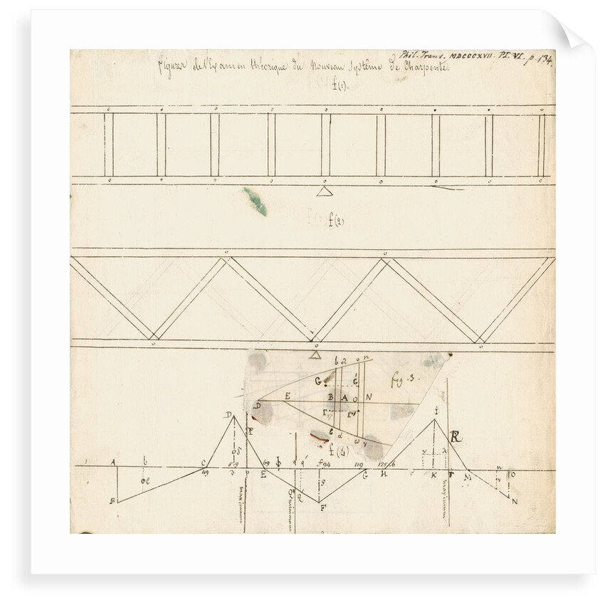 'Figures de l'examen theorique du nouveau systeme de charpente' [a new structural system] by Charles Dupin