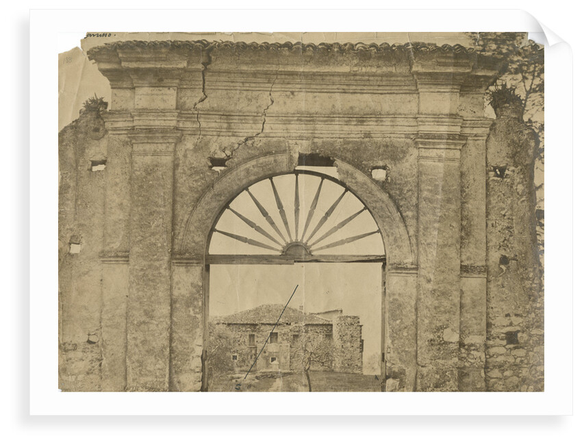 'Porte Cochere...near Auletta' [earthquake damage] by Alphonse Bernoud Grellier
