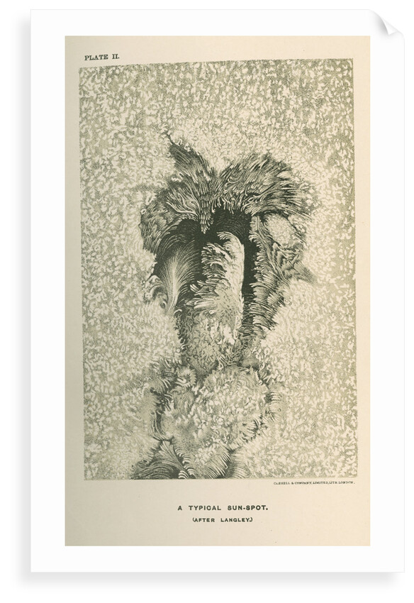 'A typical sun-spot (after Langley)' by Cassell & Co