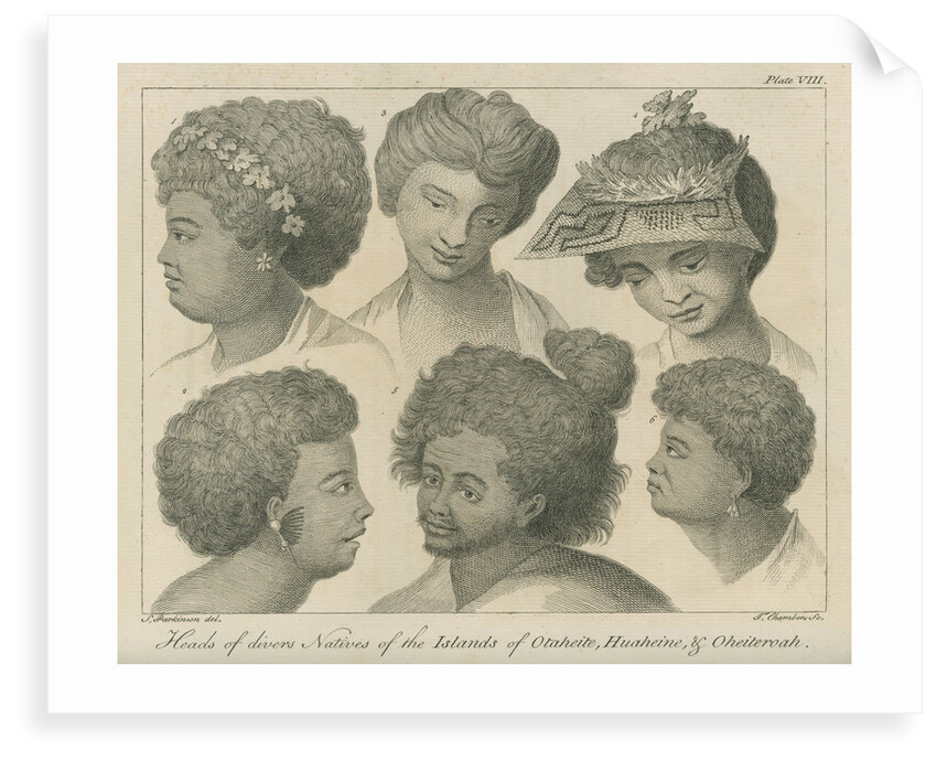 'Heads of divers Natives of the Islands of Otaheite, Huaheine, & Oheiteroah' by Thomas Chambers