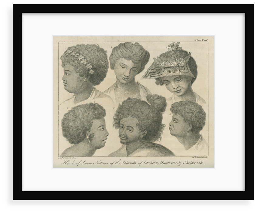 'Heads of divers Natives of the Islands of Otaheite, Huaheine, & Oheiteroah' by Thomas Chambers