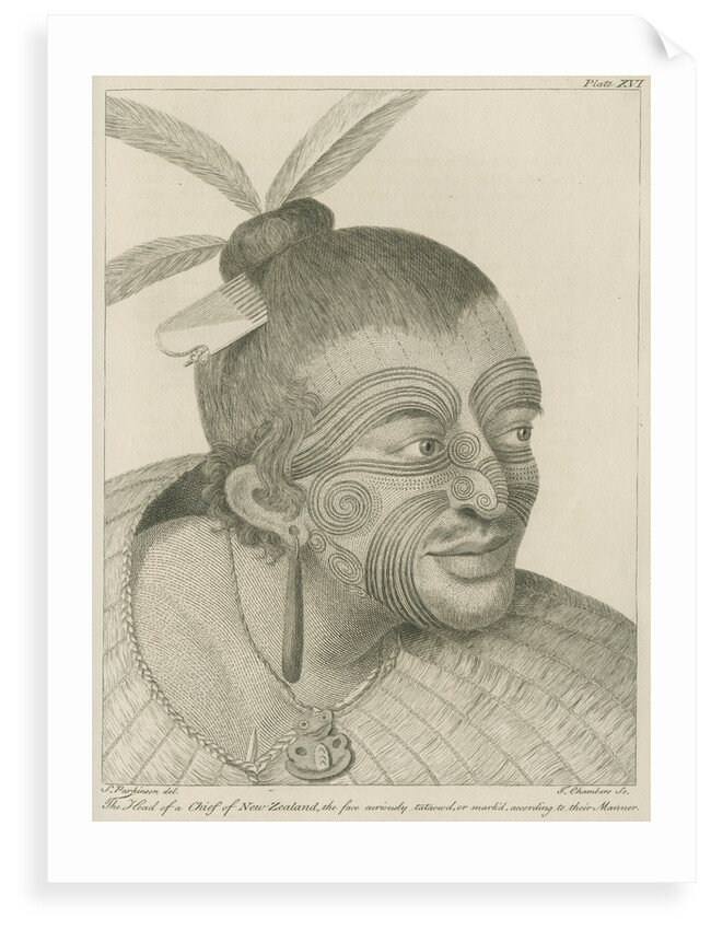 'The Head of a Chief of New Zealand...' by Thomas Chambers