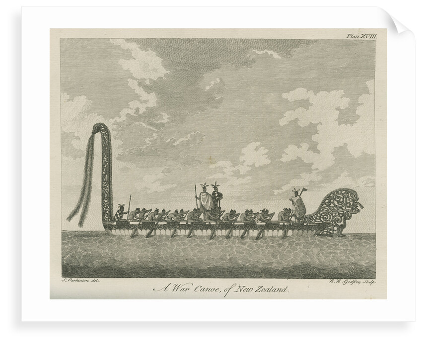 'A War Canoe, of New Zealand' by Richard Bernard Godfrey