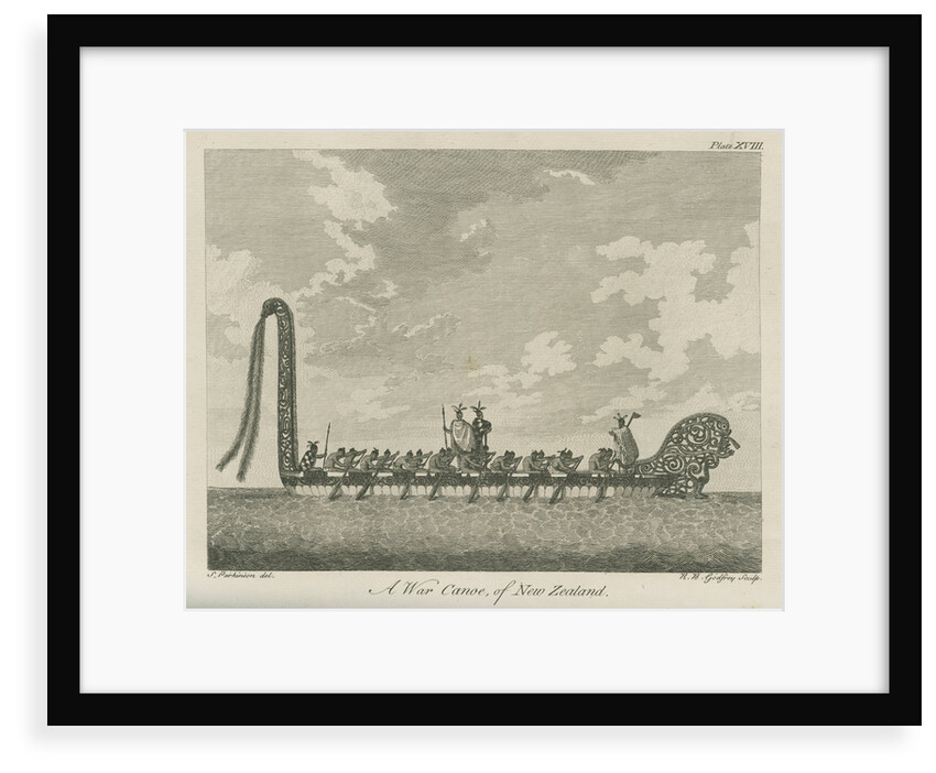 'A War Canoe, of New Zealand' by Richard Bernard Godfrey