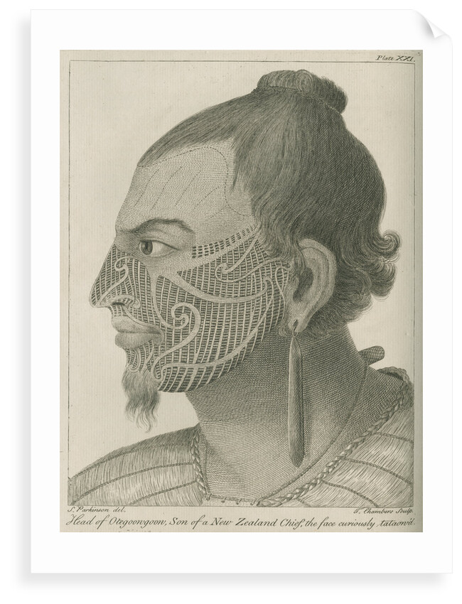 'Head of Otegoowgoow, Son of a New Zealand Chief...' by Thomas Chambers