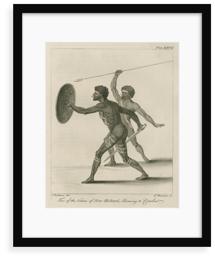 'Two of the Natives of New Holland, Advancing to Combat' by Thomas Chambers