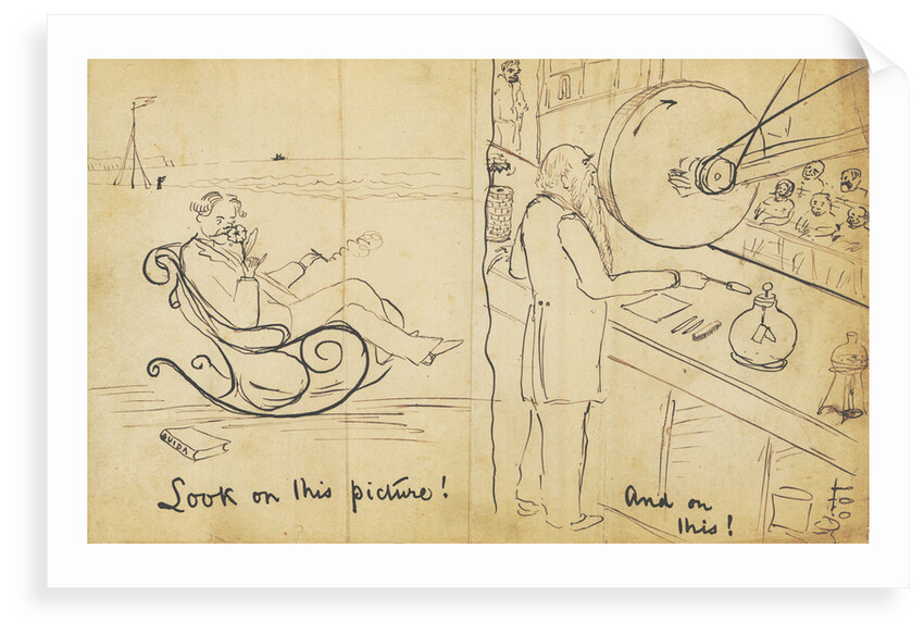 Caricature of Silvanus Phillips Thompson (1851-1916) and Frederick Guthrie (1833-1886) by Silvanus Phillips Thompson