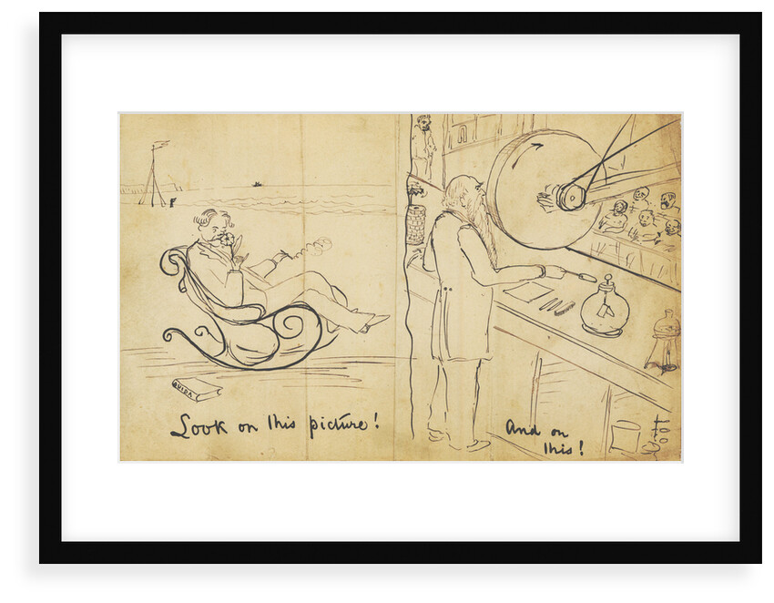 Caricature of Silvanus Phillips Thompson (1851-1916) and Frederick Guthrie (1833-1886) by Silvanus Phillips Thompson