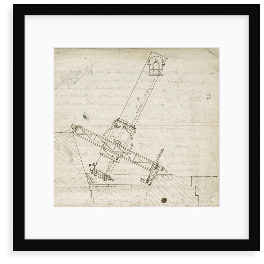 Design sketch for the Great Melbourne Telescope by James Nasmyth