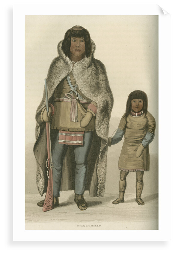 'Portrait of Akaitcho, and his son' by Edward Francis Finden