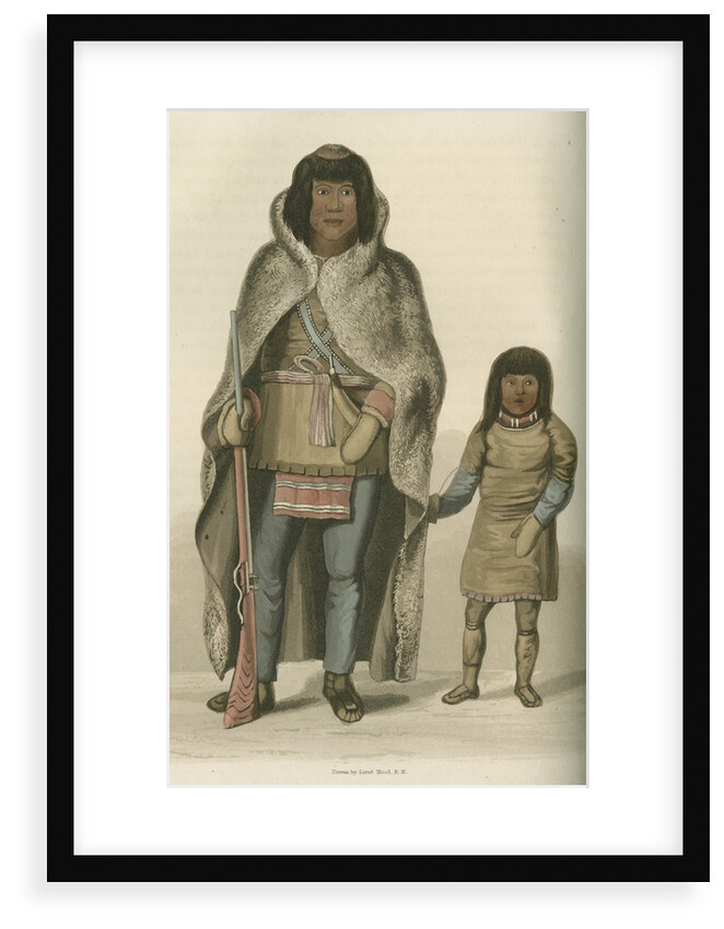 'Portrait of Akaitcho, and his son' by Edward Francis Finden