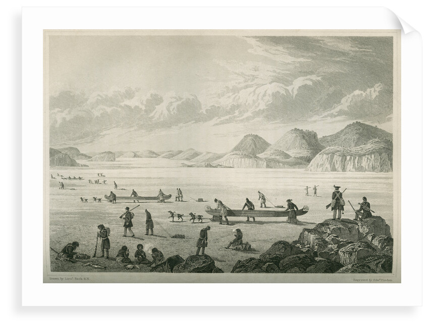 Expedition passing through Point Lata on the ice, June 25 1821 by Edward Francis Finden