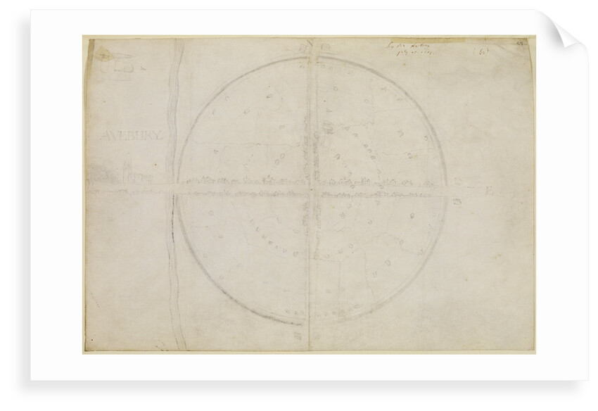 Plan of the stone circles of Avebury by John Aubrey