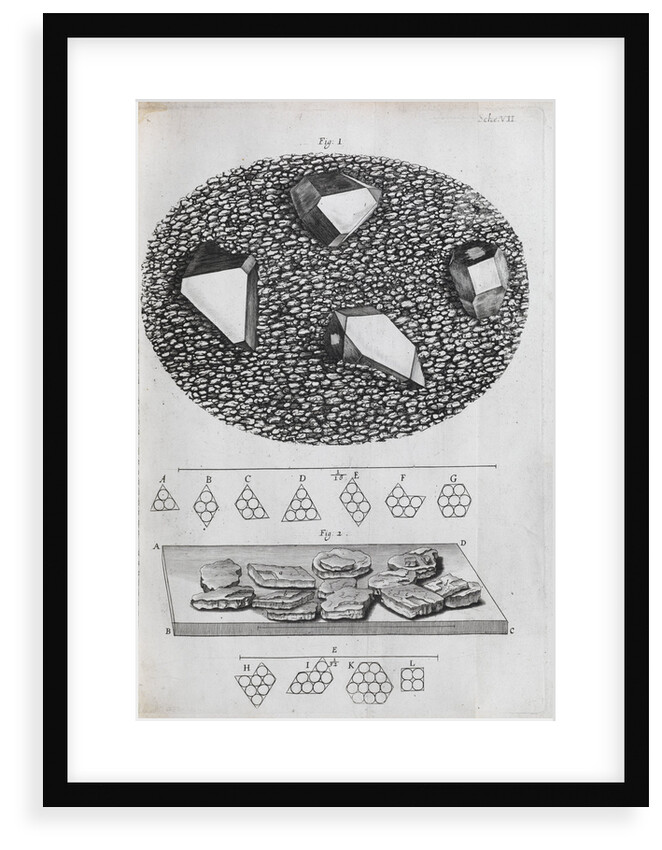 Microscopic views of crystals by Robert Hooke