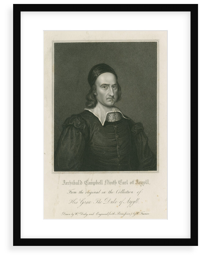 Portrait of Archibald Campbell, 9th Earl of Argyll (1629-1685) by W Freeman