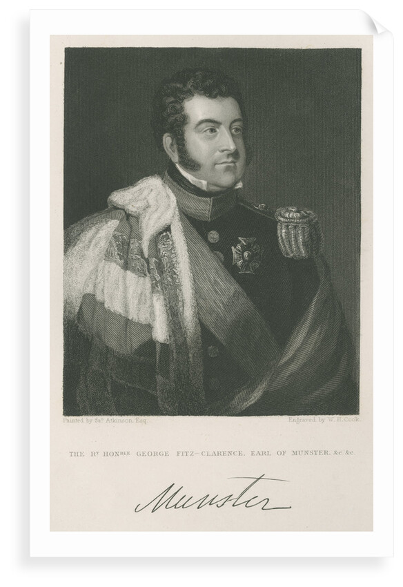 Portrait of George Augustus Frederick FitzClarence, 1st Earl of Munster (1794-1842) by W H Cook