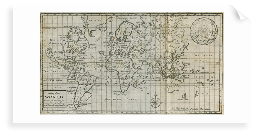 Map of William Dampier's circumnavigation of the world, 1703 by Anonymous