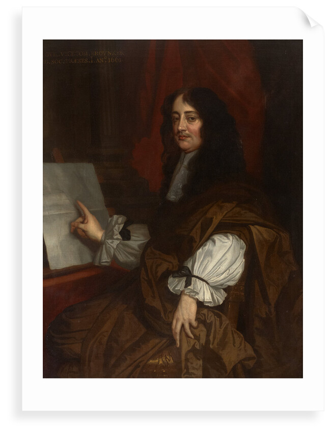 Portrait of William Brouncker, 2nd Viscount Brouncker of Lyons (1620-1684) by Peter Lely