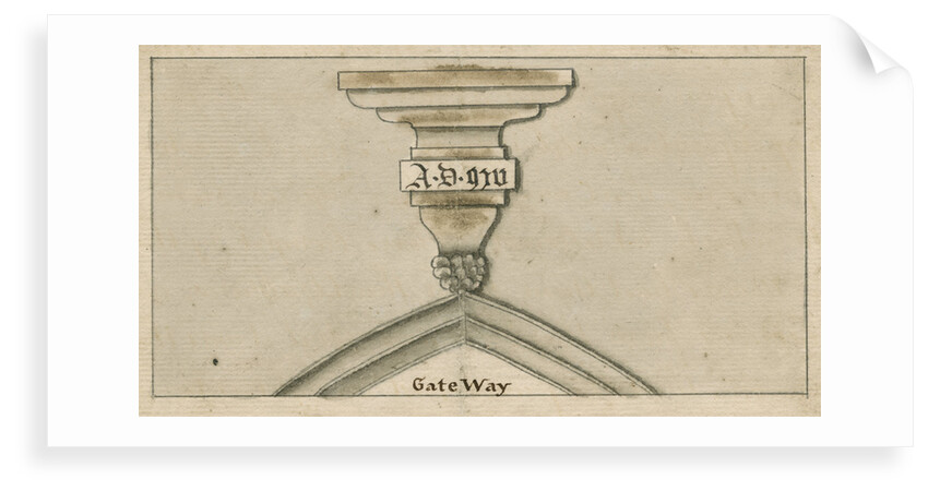 Date inscription on a gateway in Worcester by John Cope