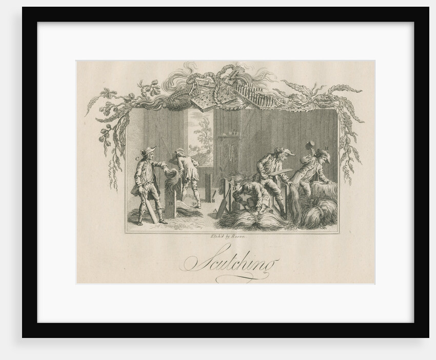 Scutching of hemp plant fibre by Richard Reeve