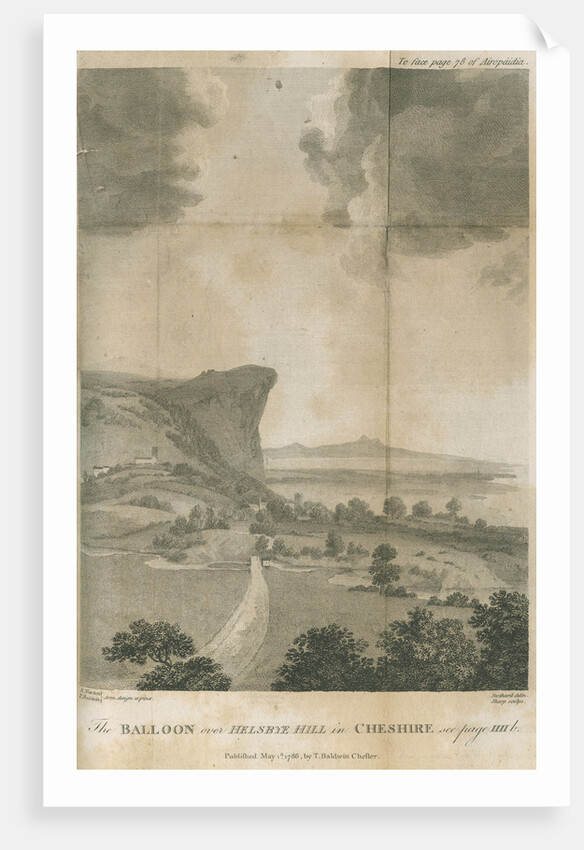 'The balloon over Helsbye Hill in Cheshire' by William Sharp