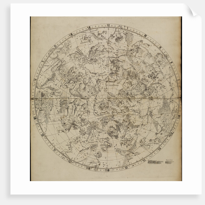Northern planisphere, from John Flamsteed's 'Atlas Coelestis' by unknown