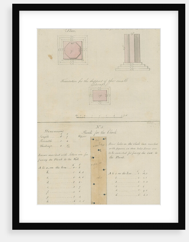 Fixtures for pendulum clock and transit instrument, Sumatra by unknown