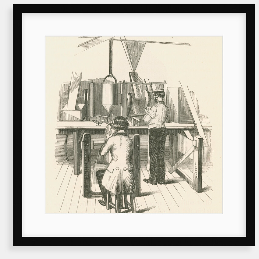 Glassworkers cutting glass by unknown