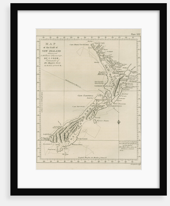 Map of the coast of New Zealand by Barak Longmate