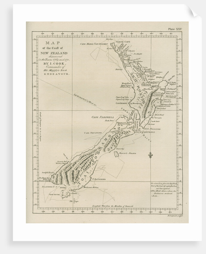 Map of the coast of New Zealand by Barak Longmate