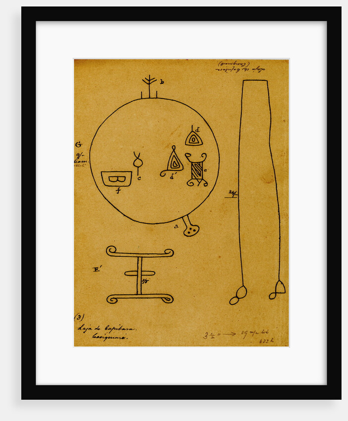 Picture-writing of a mandiocca-oven and quiver by Richard Spruce